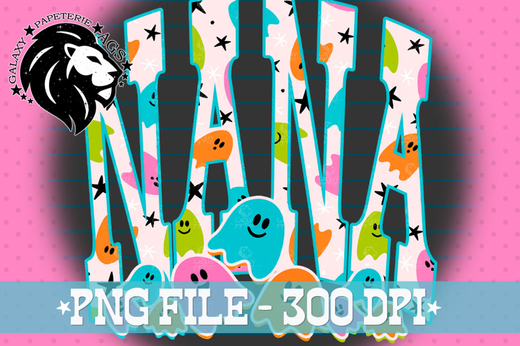Halloween Nana PNG, Spooky Nana Ghost Design, Colorful