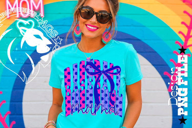 Polka Dots Coquette Baseball Mama, DTF Design, PNG