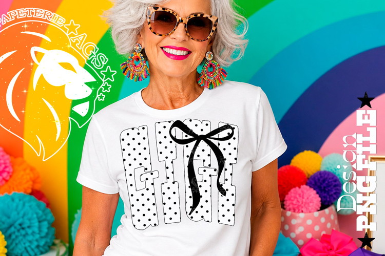 Polka Dots Coquette Gigi DTF Design, PNG