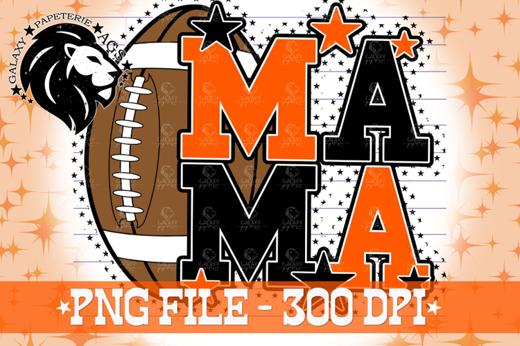 Football Mom PNG, Football Mama Game Day Shirt, Orange