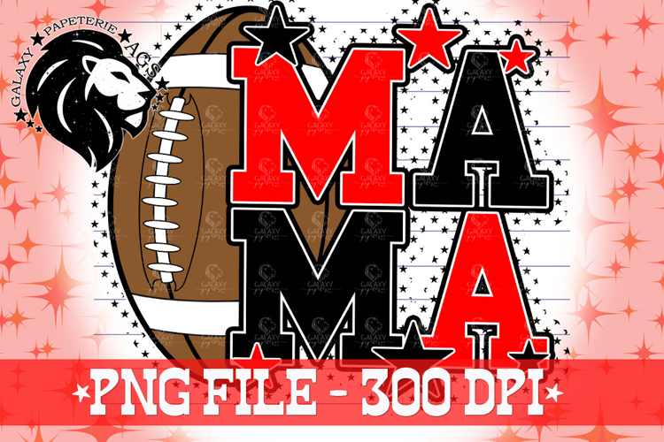 Football Mom PNG, Football Mama Game Day Shirt Design, Red