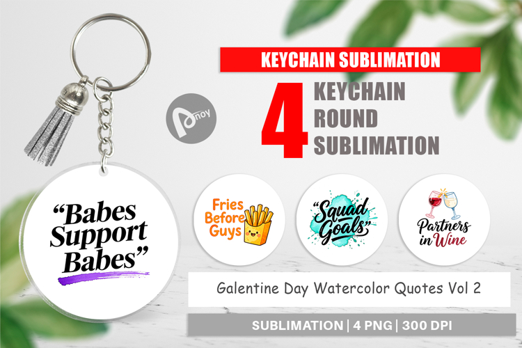 Galentines Day Quotes Keychain