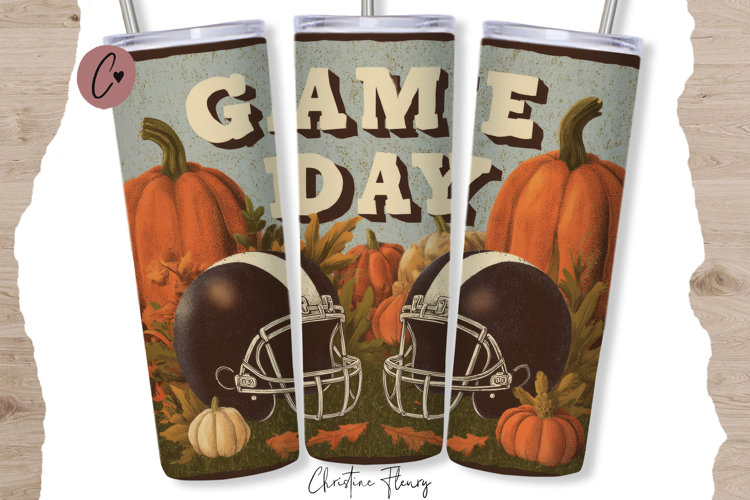 Retro Game Day Tumbler Wrap PNG