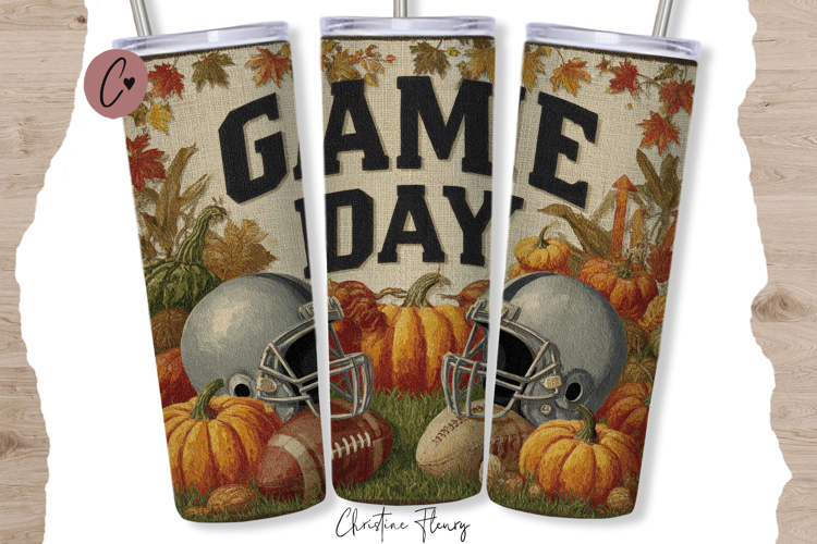 Retro Game Day Tumbler Wrap PNG