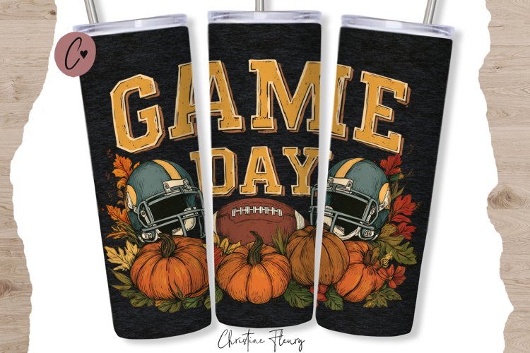 Retro Game Day Tumbler Wrap PNG