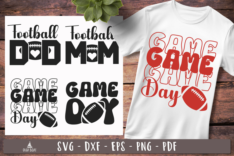 Game Day Football Dad Mom SVG
