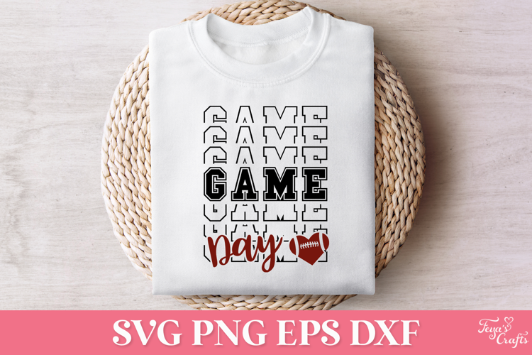 Game Day Stacked Football SVG Quote
