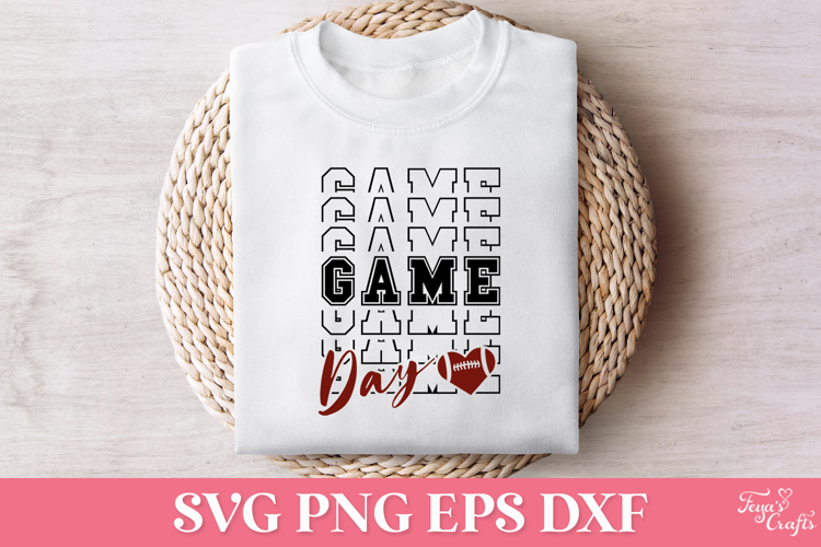 Game Day Stacked Football SVG Quote