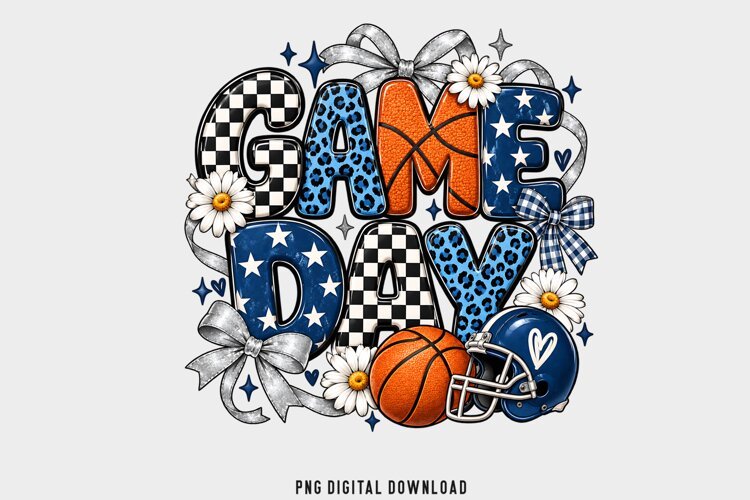 Game Day Sublimation PNG, Basketball Football Game Day Shirt example image 1