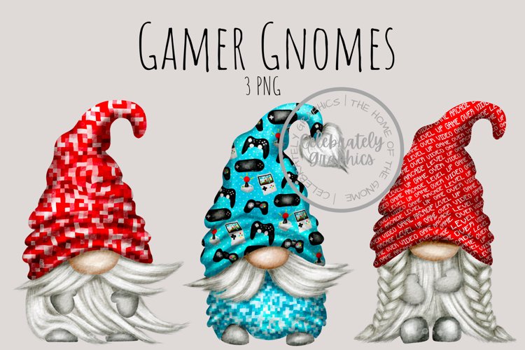 Gamers Gnomes | Watercolor Clipart Png
