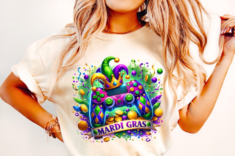 Gamer Mardi Gras PNG, Mardi Gras Gaming PNG, Game Controller