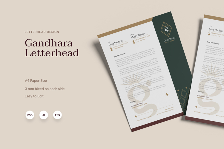 Gandhara Sanctuary - Letterhead Template