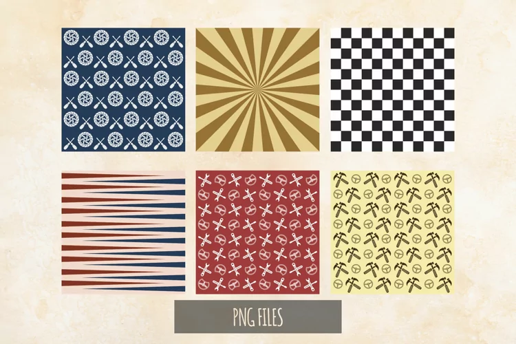 Vintage Garage Tools Seamless Pattern Paper Pack