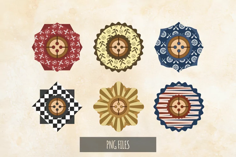 Vintage Garage Tools Seamless Pattern Button