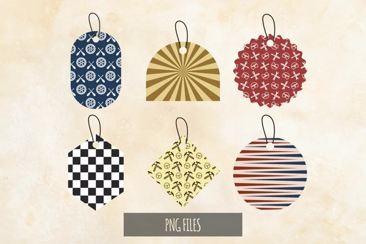 Vintage Garage Tools Seamless Patterned Shaped Tag