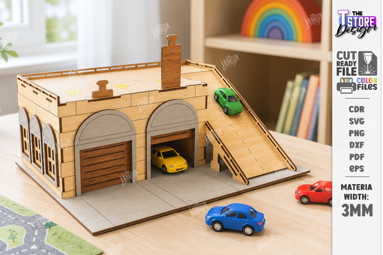 Toy Car Garage Parking Laser Cut | Kids Laser | Kids Room