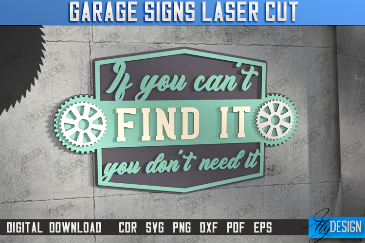 Garage Sign Laser Cut | Mechanic Wall Sign | Man Cave | CNC