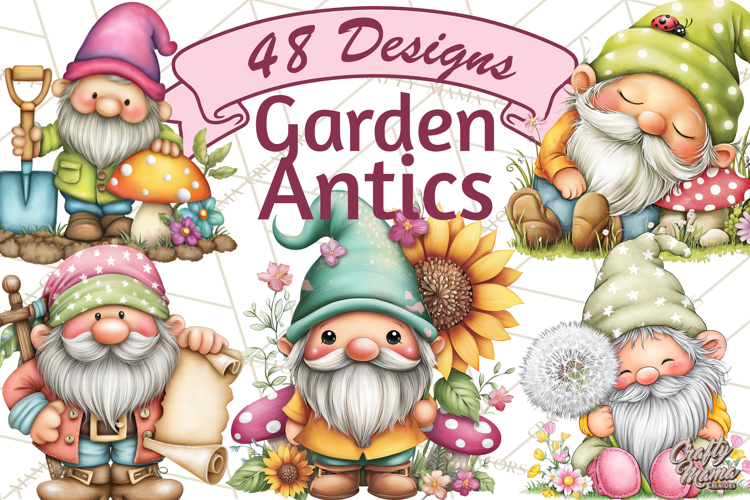 Mischievous Gnome Clipart, Whimsical Garden Clip Art PNG