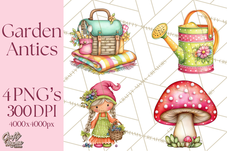 Mischievous Gnome Clipart, Whimsical Garden Clip Art PNG