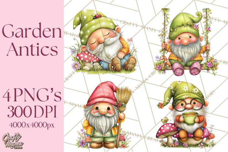 Mischievous Gnome Clipart, Whimsical Garden Clip Art PNG