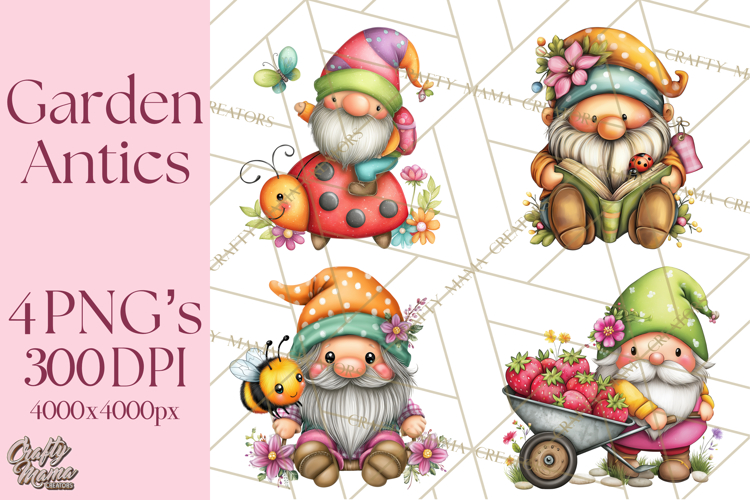 Mischievous Gnome Clipart, Whimsical Garden Clip Art PNG