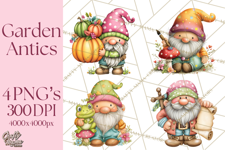 Mischievous Gnome Clipart, Whimsical Garden Clip Art PNG