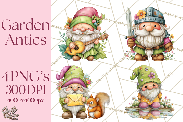 Mischievous Gnome Clipart, Whimsical Garden Clip Art PNG