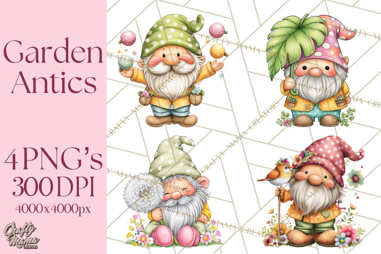 Mischievous Gnome Clipart, Whimsical Garden Clip Art PNG