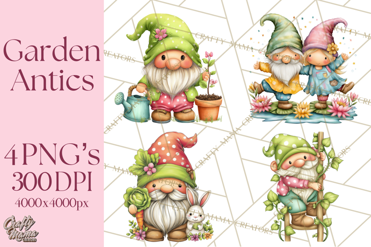 Mischievous Gnome Clipart, Whimsical Garden Clip Art PNG