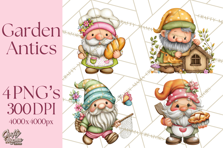 Mischievous Gnome Clipart, Whimsical Garden Clip Art PNG