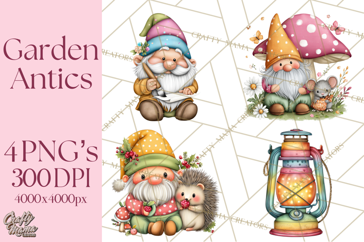 Mischievous Gnome Clipart, Whimsical Garden Clip Art PNG