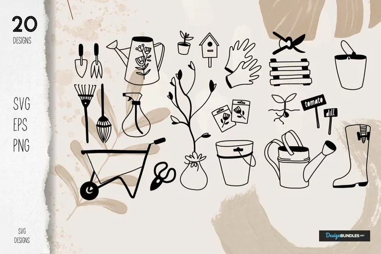 Garden clip art laser cut design