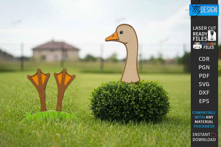 Wooden Garden Stake Laser Cut | Garden Sign | Goose Laser example image 1
