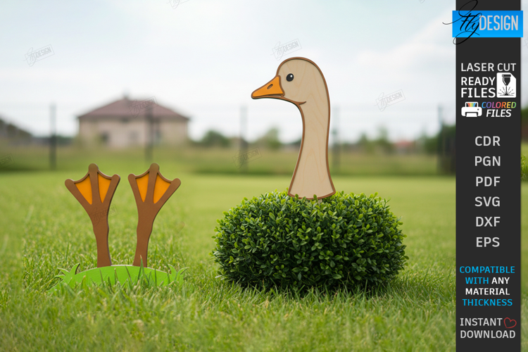 Wooden Garden Stake Laser Cut | Garden Sign | Goose Laser
