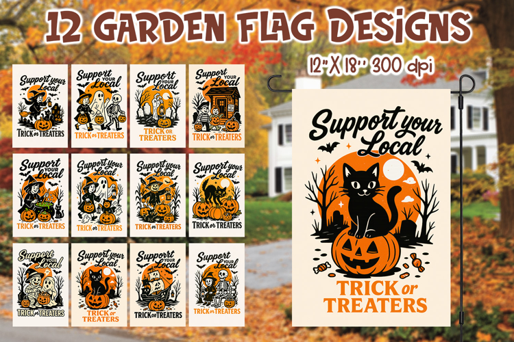 Halloween Garden Flag Sublimation Bundle | Trick or Treat