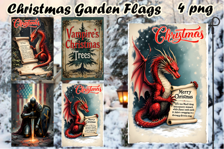 Winter Garden Flag Welcome | Santa claus Garden Flag