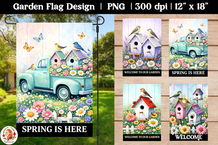 Spring Welcome Birds Garden Flag