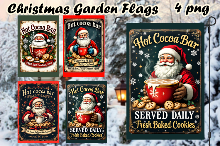 Winter Garden Flag Welcome | Santa claus Garden Flag