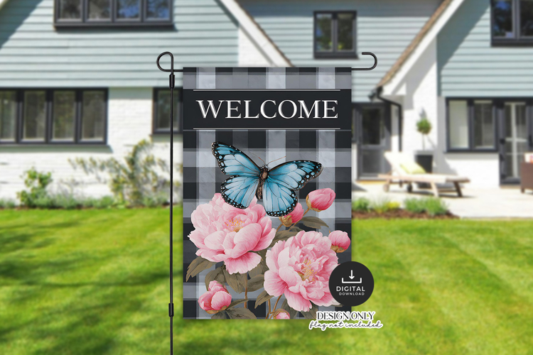 Spring Welcome Garden Flag Sublimation PNG