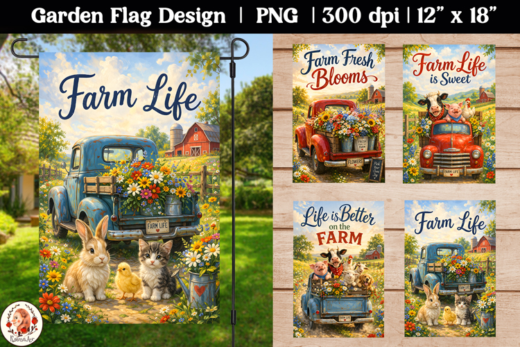 Summer Welcome Vintage Truck Farm Garden Flag