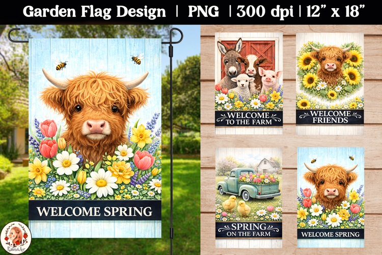 Spring Welcome Farm Garden Flag