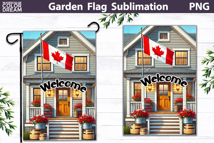 Canada Day Garden Flag Design | Canada Flag Sublimation PNG