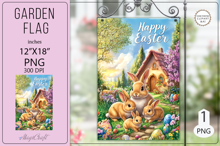 Happy Easter Garden flags| Garden Flag Sublimation|bunny