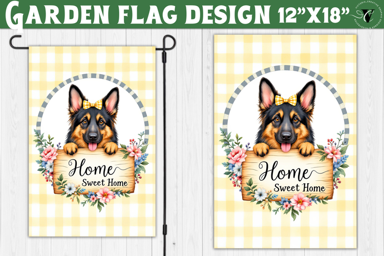 Dog Garden flag | Farmhouse | Home Sweet Home example image 1