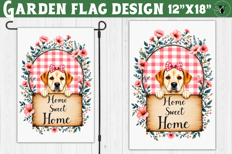 Dog Garden flag | Farmhouse | Home Sweet Home example image 1