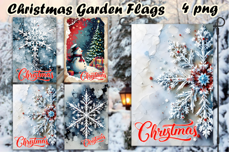 Christmas Garden Flag Welcome | Winter Snowman Garden Flag
