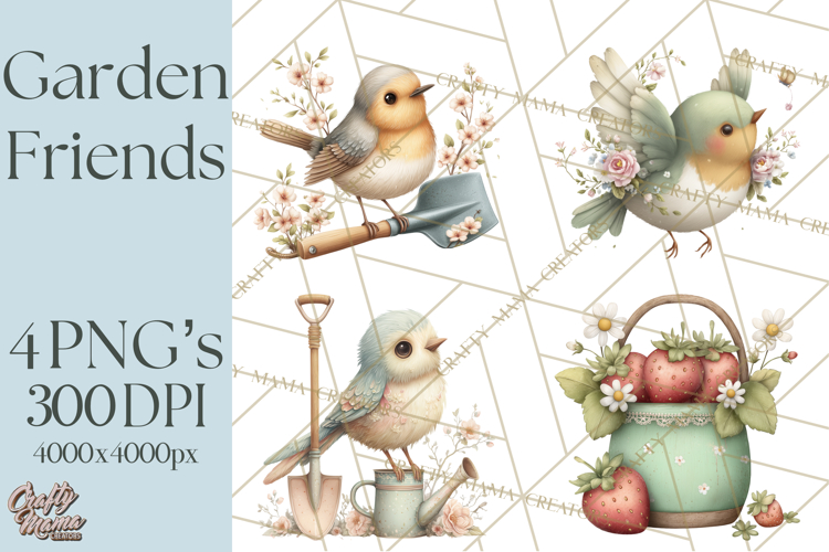 Garden Friends Clipart, Spring Animals Clip Art PNG