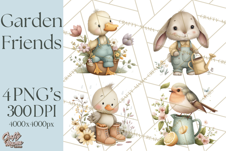 Garden Friends Clipart, Spring Animals Clip Art PNG