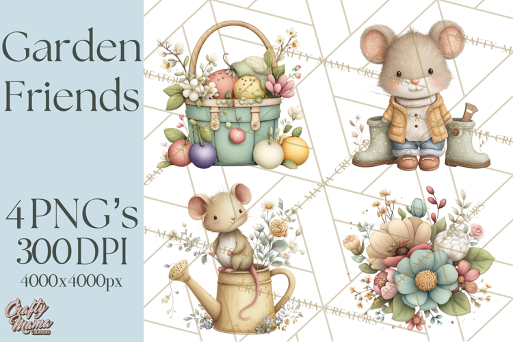 Garden Friends Clipart, Spring Animals Clip Art PNG