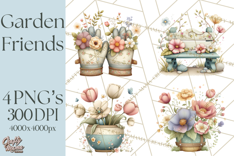 Garden Friends Clipart, Spring Animals Clip Art PNG